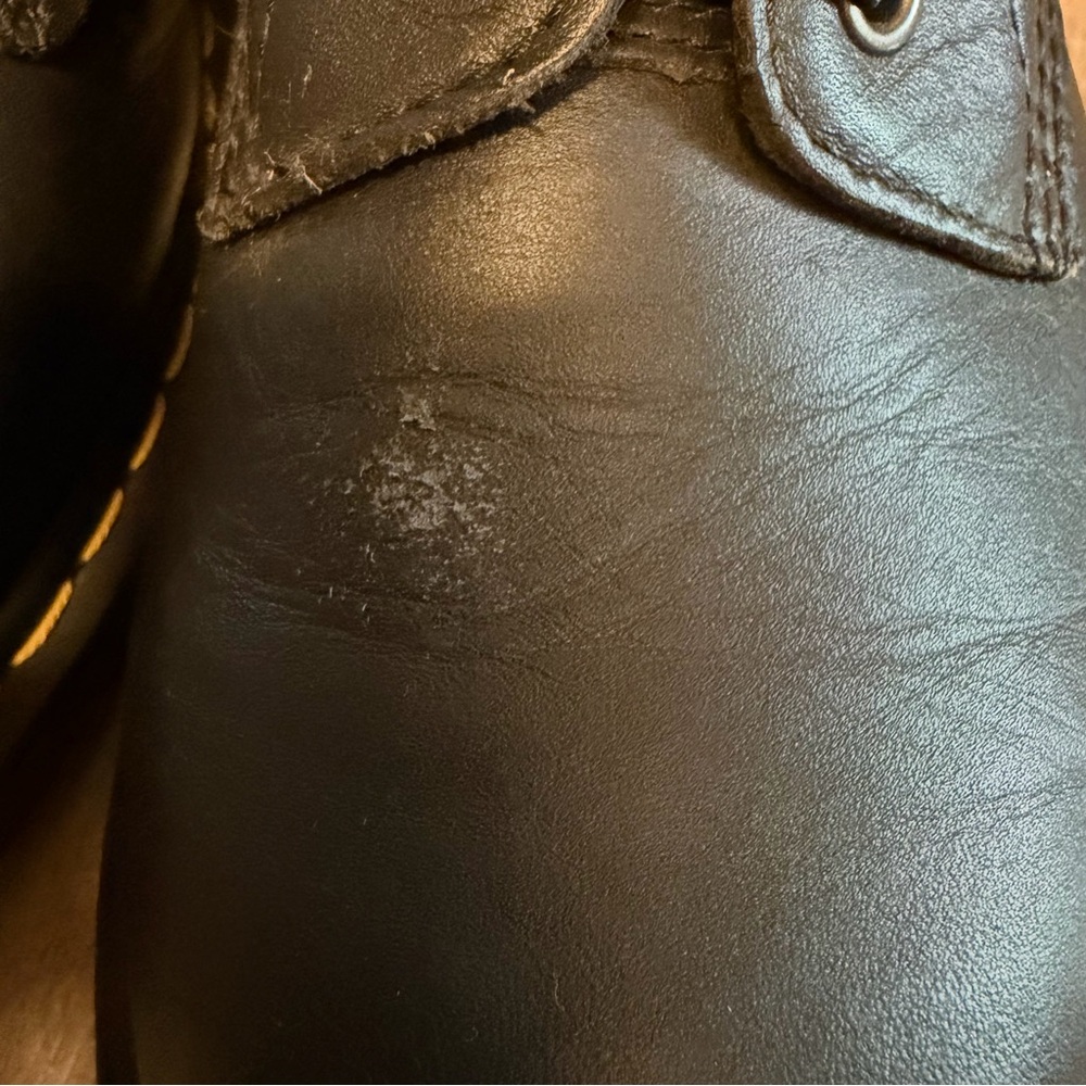 Dr. Martens Black Leather Lace-Up Boots with Yellow Stitching - Picture 5 of 9